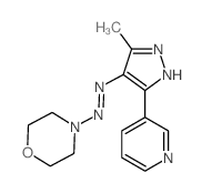 Morpholine,4-[2-[3-methyl-5-(3-pyridinyl)-1H-pyrazol-4-yl]diazenyl]- structure