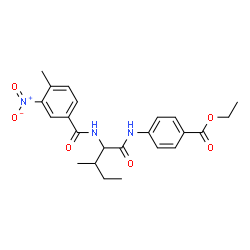 Benzoic acid, 4-[[3-methyl-2-[(4-methyl-3-nitrobenzoyl)amino]-1-oxopentyl]amino]-, ethyl ester (9CI)结构式