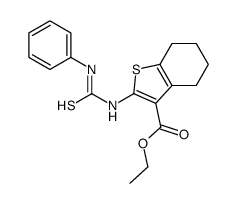 ethyl 2-(phenylcarbamothioylamino)-4,5,6,7-tetrahydro-1-benzothiophene-3-carboxylate结构式