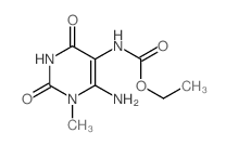 ethyl N-(6-amino-1-methyl-2,4-dioxo-pyrimidin-5-yl)carbamate结构式