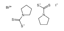 1-[((Iodo[(1-pyrrolidinylcarbothioyl)sulfanyl]bismuthino)sulfanyl)carb othioyl]pyrrolidine Structure