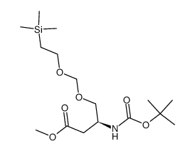 3-(S)-tert-butoxycarbonylamino-4-(2-trimethylsilanyl-ethoxymethoxy)-butyric acid methyl ester结构式