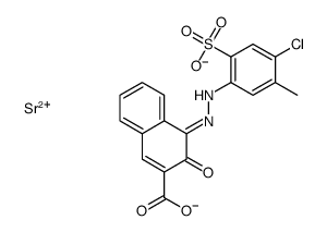4-[(4-氯-5-甲基-2-磺基苯基)偶氮]-3-羟基-2-萘甲酸锶盐结构式