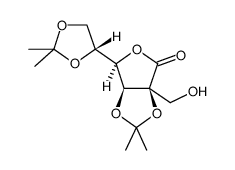 2C-Hydroxymethyl-2,3:5,6-di-O-isopropylidene-D-mannono-1,4-lactone结构式