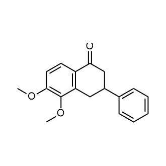 5,6-二甲氧基-3-苯基-3,4-二氢萘-1(2H)-酮结构式