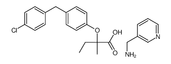 2-[4-[(4-chlorophenyl)methyl]phenoxy]-2-methylbutanoate,pyridin-3-ylmethylazanium结构式