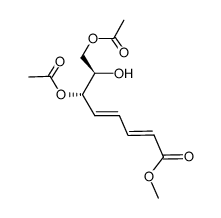 (2R,3S,4E,6E)-2-hydroxy-8-methoxy-8-oxoocta-4,6-diene-1,3-diyl diacetate结构式