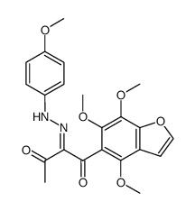2-[(4-Methoxy-phenyl)-hydrazono]-1-(4,6,7-trimethoxy-benzofuran-5-yl)-butane-1,3-dione Structure