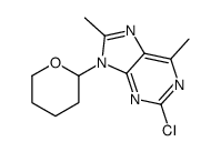 2-chloro-6,8-dimethyl-9-(oxan-2-yl)purine结构式