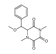 6-(α-methoxy-benzyl)-1,4-dimethyl-piperazine-2,3,5-trione结构式