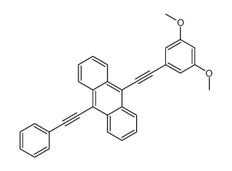 9-[2-(3,5-dimethoxyphenyl)ethynyl]-10-(2-phenylethynyl)anthracene结构式