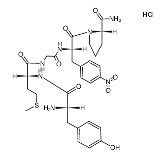 L-tyrosyl-D-methionylglycyl-L-4-nitrophenylalanyl-L-prolinamide hydrochloride结构式