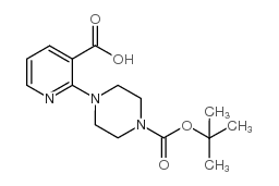 4-(3-羧基-2-吡啶)-哌嗪-1-羧酸叔丁酯结构式