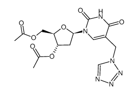 5-(1-tetrazolyl)methyl-3',5'-di-O-acetyl-2'-deoxyuridine结构式