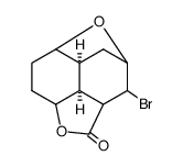 2-Brom-3,5-epoxy-8-hydroxy-cis-decalin-carbonsaeure-(1)-lacton Structure