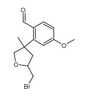 2-(bromomethyl)-4-(2-formyl-5-methoxyphenyl)-4-methyltetrahydrofuran结构式