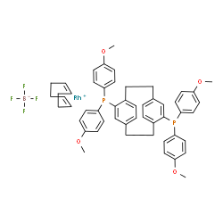 (R)-4,12-双(4-甲氧基苯基)-[2.2]-对环烷(1,5-环辛二烯)四氟硼酸铑(I)结构式