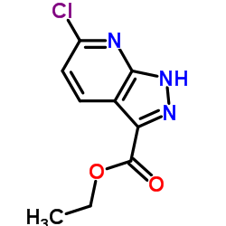 6-氯-1H-吡唑并 [3,4-b] 吡啶-3-羧酸乙酯结构式