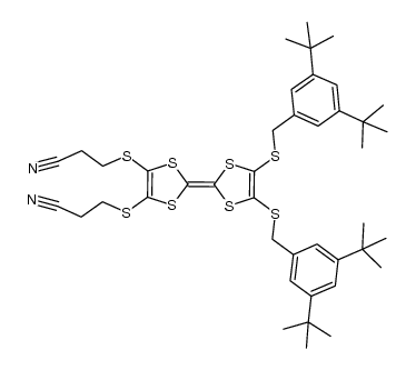 2,3-bis(2-cyanoethylthio)-6,7-bis(3,5-di-tert-butylbenzylthio)-1,4,5,8-tetrathiafulvalene结构式