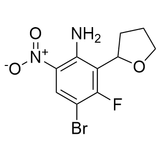 4-溴-3-氟-6-硝基-2-(四氢呋喃-2-基)苯胺结构式