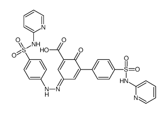 (3Z)-6-oxo-5-[4-(pyridin-2-ylsulfamoyl)phenyl]-3-[[4-(pyridin-2-ylsulfamoyl)phenyl]hydrazinylidene]cyclohexa-1,4-diene-1-carboxylic acid Structure