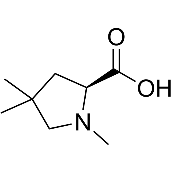 (2S)-1,4,4-三甲基吡咯烷-2-羧酸结构式