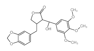 2(3H)-Furanone,4-(1,3-benzodioxol-5-ylmethyl)dihydro-3-[(R)-hydroxy(3,4,5-trimethoxyphenyl)methyl]-,(3S,4R)-结构式