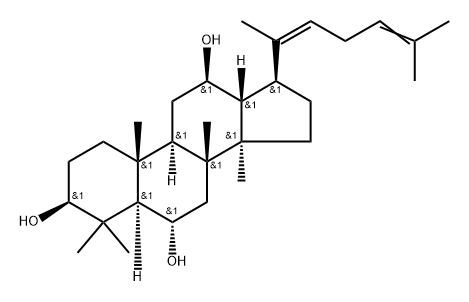 达玛-20(22),24-二烯-3β,6α,12β-三醇结构式