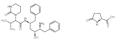 N-(4-Amino-1-benzyl-3-hydroxy-5-phenyl-pentyl)-3-methyl-2-(2-oxo-tetrahydro-pyrimidin-1-yl)-butyramide 5-oxopyrrolidine-2-carboxylic acid Structure