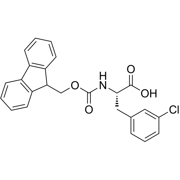 N-芴甲氧羰基-L-3-氯苯丙氨酸结构式