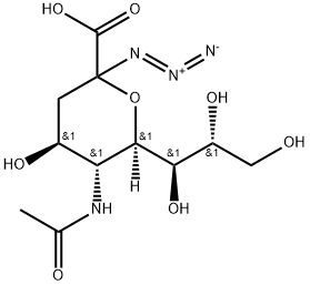 N-乙酰基-2-脱氧-2-叠氮基-α-神经氨酸结构式