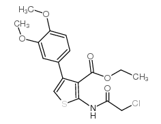 2-(2-氯乙酰基氨基)-4-(3,4-二甲氧基苯基)-噻吩-3-羧酸乙酯结构式