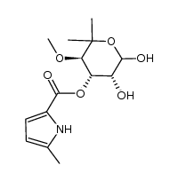 3-(5-methyl-1H-pyrrole-2-carboxylate) of 6-deoxy-5-C-methyl-4-O-methyl-L-lyxo-hexopyranose Structure