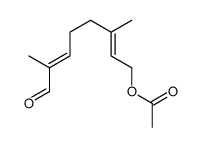 (2E,6E)-3,7-Dimethyl-8-oxoocta-2,6-dien-1-yl acetate Structure