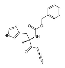 benzyl (S)-(1-azido-3-(1H-imidazol-4-yl)-1-oxopropan-2-yl)carbamate结构式