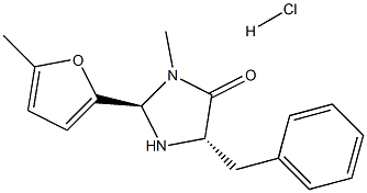 (2R,5S)-5-苯基-3-甲基-2-(5-甲基呋喃-2-基)-4-咪唑烷酮盐酸盐结构式