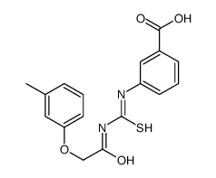 3-[[2-(3-methylphenoxy)acetyl]carbamothioylamino]benzoic acid结构式
