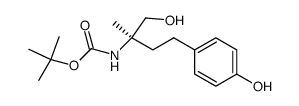 [(R)-1-hydroxymethyl-3-(4-hydroxy-phenyl)-1-methyl-propyl]-carbamic acid tert-butyl ester结构式