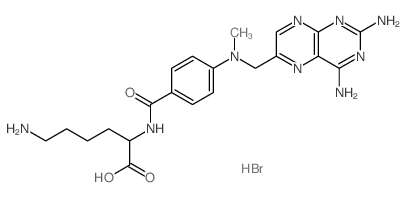 L-Lysine,N2-[4-[[(2,4-diamino-6-pteridinyl)methyl]methylamino]benzoyl]-, trihydrobromide(9CI)结构式