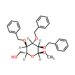 甲基-2,3,4-三-O-苄基-alpha-D-吡喃葡萄糖苷结构式