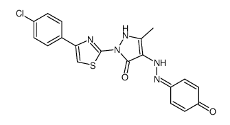 2-[4-(4-chlorophenyl)-1,3-thiazol-2-yl]-5-methyl-4-[2-(4-oxocyclohexa-2,5-dien-1-ylidene)hydrazinyl]-1H-pyrazol-3-one Structure