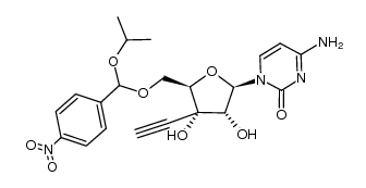 1-[3-C-ethynyl-5-O-[1-isopropoxy-1-(4-nitrophenyl)methyl]-β-D-ribo-pentofuranosyl]cytosine结构式