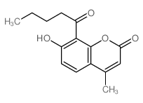 7-hydroxy-4-methyl-8-pentanoyl-chromen-2-one结构式