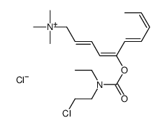 [(2E,4E,6E,8E)-5-[2-chloroethyl(ethyl)carbamoyl]oxydeca-2,4,6,8-tetraenyl]-trimethylazanium,chloride Structure