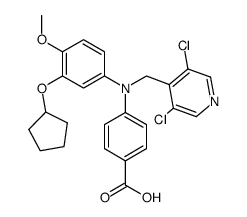 3-cyclopentyloxy-4-methoxy-N-(4-carboxyphenyl)-N-(4-(3,5-dichloropyridylmethyl))aniline Structure
