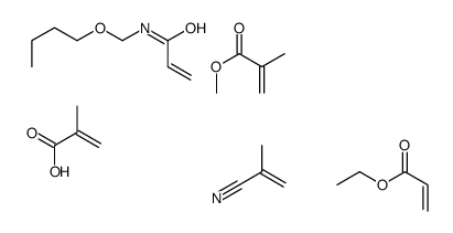 2-甲基-2-丙烯酸、N-(丁氧基甲基)-2-丙烯酰胺、2-丙烯酸乙酯、2-甲基-2-丙烯酸甲酯和2-甲基-2-丙烯腈的聚合物结构式