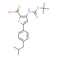 3-TERT-BUTOXYCARBONYLAMINO-5-(4-ISOBUTYLPHENYL)THIOPHENE-2-CARBOXYLICACID Structure