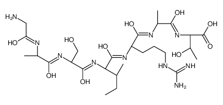 (2S,3R)-2-[[(2S)-2-[[(2S)-2-[[(2S,3S)-2-[[(2S)-2-[[(2S)-2-[(2-aminoacetyl)amino]propanoyl]amino]-3-hydroxypropanoyl]amino]-3-methylpentanoyl]amino]-5-(diaminomethylideneamino)pentanoyl]amino]propanoyl]amino]-3-hydroxybutanoic acid Structure