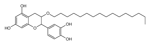 2-(3,4-dihydroxyphenyl)-3-hexadecoxy-3,4-dihydro-2H-chromene-5,7-diol结构式