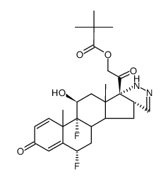 6α,9-difluoro-2',16β-dihydro-11β-hydroxypregna-1,4-dieno[17,16-c]pyrazole-3,20-dione 21-pivalate Structure